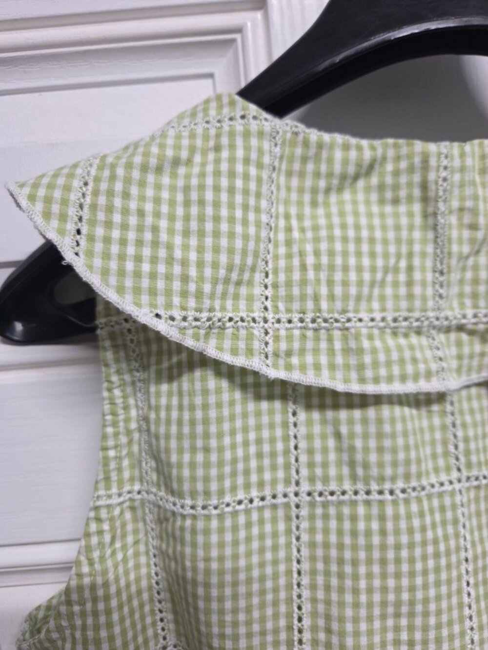 Free People Light Green Gingham Tie-Front Crop Top - Picture 9 of 9